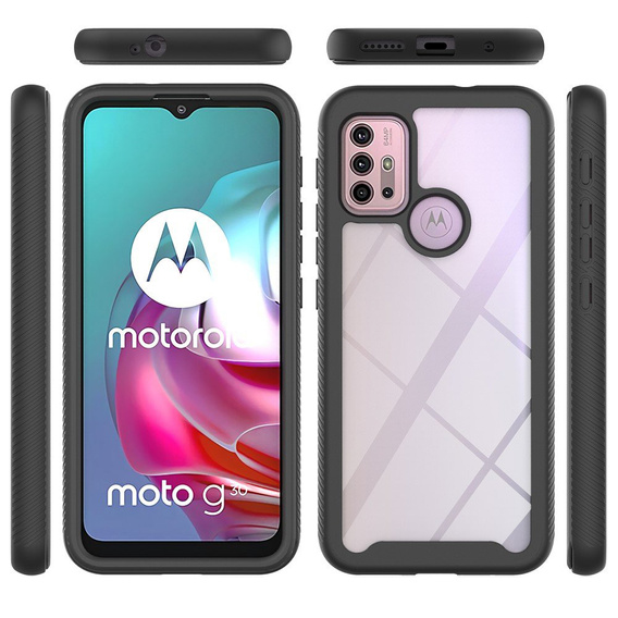 Tok Motorola Moto G10 / G20 / G30 készülékhez, Shockproof, fóliával, kék