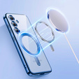 Tok Samsung Galaxy S24 FE-hoz, Electro MagSafe, kék + üveg a képernyőhöz