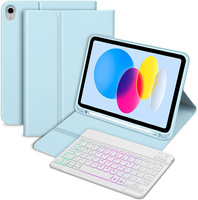 Kivilágított bluetooth billentyűzettel ellátott tok iPad 10.9 2022 (10 gen.), kék