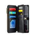 Tok CASEME Samsung Galaxy S24 FE, RFID Leather Wallet, vállpánttal, fekete