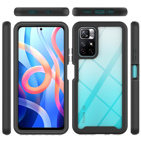 Tok Xiaomi Poco M4 Pro 5G / Redmi Note 11S 5G készülékhez, Shockproof, fóliával, kék
