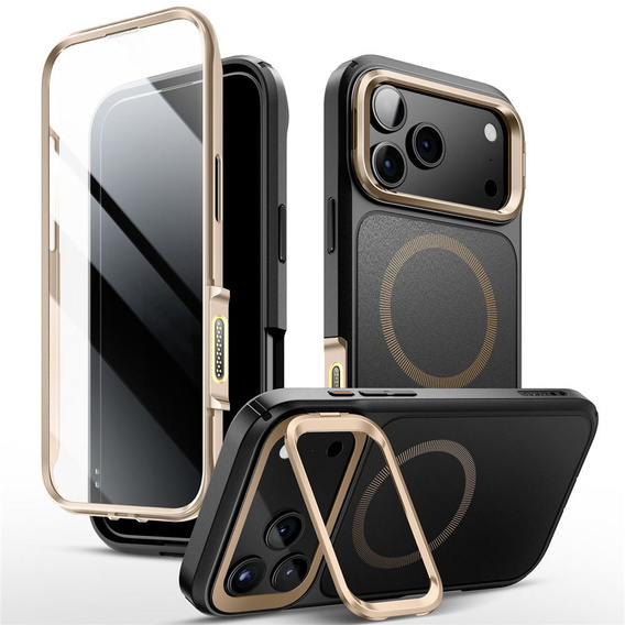 Supcase tok iPhone 17 Pro Max készülékhez, IBLSN Ares Fip Magsafe, sivatagi arany