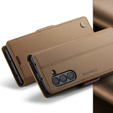 CASEME flip tok Samsung Galaxy Z Fold6 5G, Litchi Wallet, barna