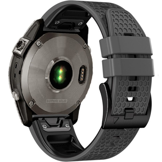 Szilikon pánt Garmin Fenix 7 / Forerunner 965 / 955 / 945 / 935, szürke / fekete