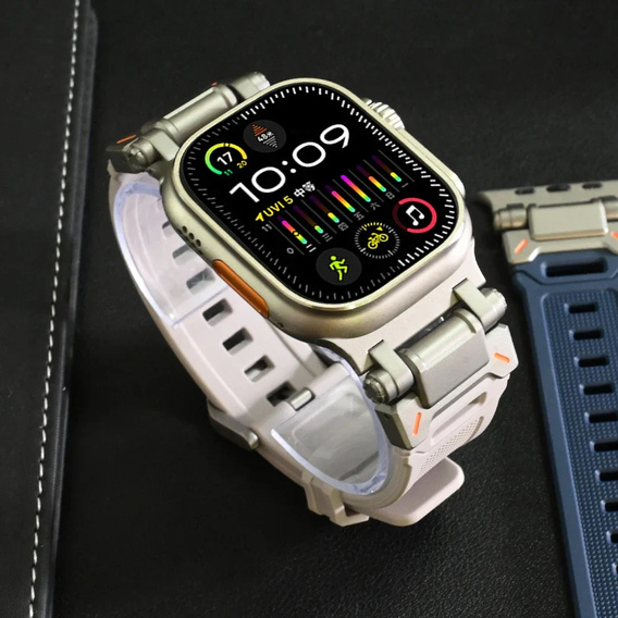 ERBORD ProTech szíj Apple Watch 1/2/3/4/4/5/6/7/8/9/SE/Ultra/Ultra 2 42/44/45/49MM, fehér öv