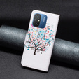 Pattintható tok a Xiaomi Redmi 12C, Wallet, colorful tree, fehér