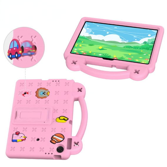 Gyermek tok Lenovo Tab TB311FU, Cute Patterns, állvánnyal, rózsaszín