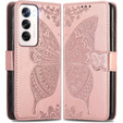 Pattintható tok a Oppo Reno 12 Pro, Butterfly, rózsaszín rose gold