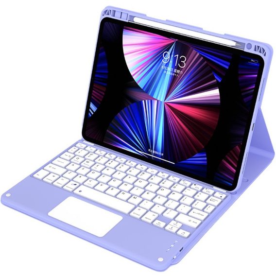 Tok + billentyűzet iPad Air 10.9 4 2020 / 5 2022, Touchpad, lila