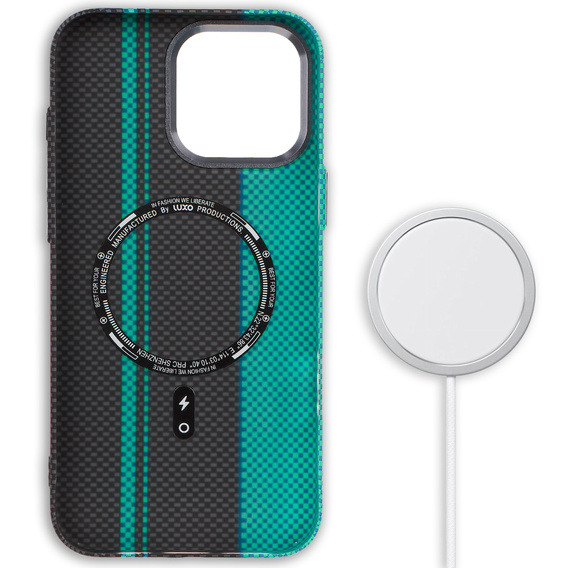 Tok iPhone 16 Pro Max, Carbon Fiber MagSafe, fekete / kék
