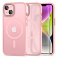 Tok iPhone 14-hoz, MagSafe, ERBORD Matt Case, rózsaszín + képernyőüveg