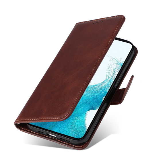 Pattintható tok a Samsung Galaxy A34 5G, Leather Wallet, barna