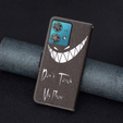 Pattintható tok a Motorola Edge 40 Neo, Wallet, Don't Touch My Phone, fekete