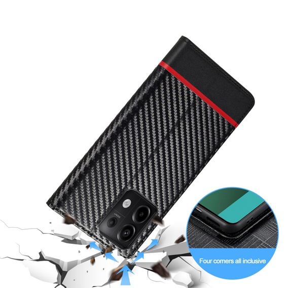 Pattintható tok a Xiaomi Redmi Note 13 5G, Carbon LC.IMEEKE, fekete