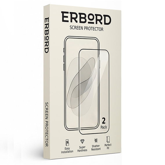 2x edzett üveg a iPhone 7/8/SE 2020/SE 2022, ERBORD 9H Hard Glass a képernyőn