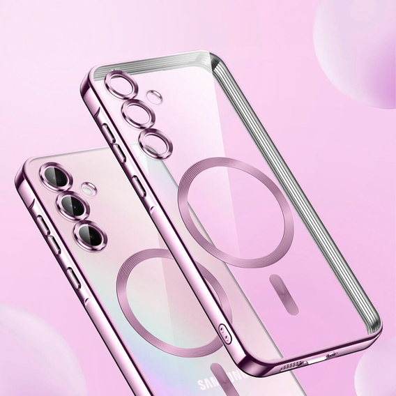 Tok Samsung Galaxy A15 4G/5G-hoz, Electro MagSafe, rózsaszín + üveg a képernyőhöz