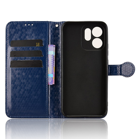 Pántos tok Oppo Reno 14F, pénztárca Rhombus, kék