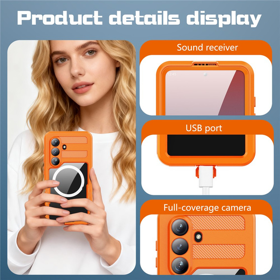 REDPEPPER vízálló tok Samsung Galaxy S26-hoz, narancssárga