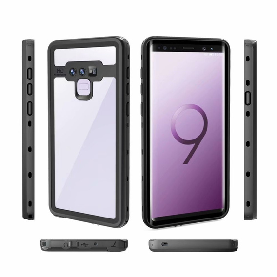 IP68 vízálló tok Samsung Galaxy Note 9, Redpepper, fekete