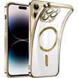 Tok iPhone 14 Pro-hoz, Electro MagSafe, arany + üveg a képernyőhöz