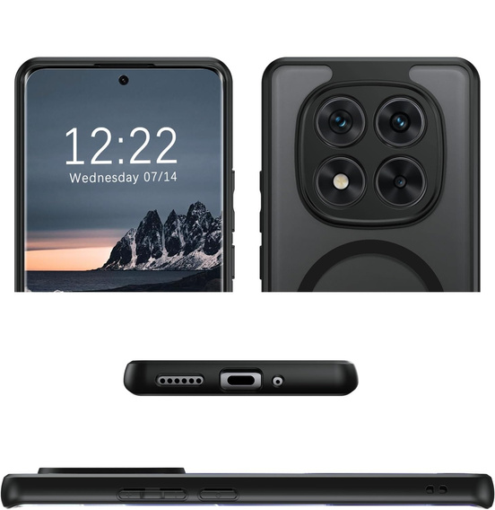 Tok Xiaomi Redmi Note 14 Pro 5G / Xiaomi Poco X7 5G-hoz, MagSafe, ERBORD Matt Case, fekete