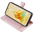 Pattintható tok a Oppo A78 4G, Wallet Zipper Pocket, rózsaszín