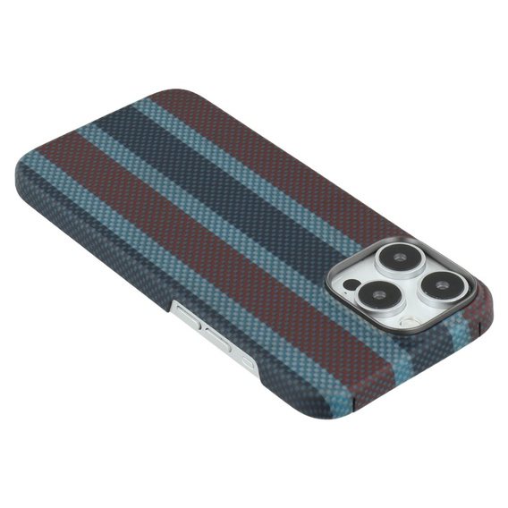 Tok IPhone 16 Pro, Aramid Fiber Slim Case, MagSafe, kék / piros