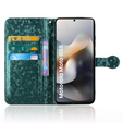 Flap tok Motorola Moto G56 5G, Wallet Rhombus, zöld