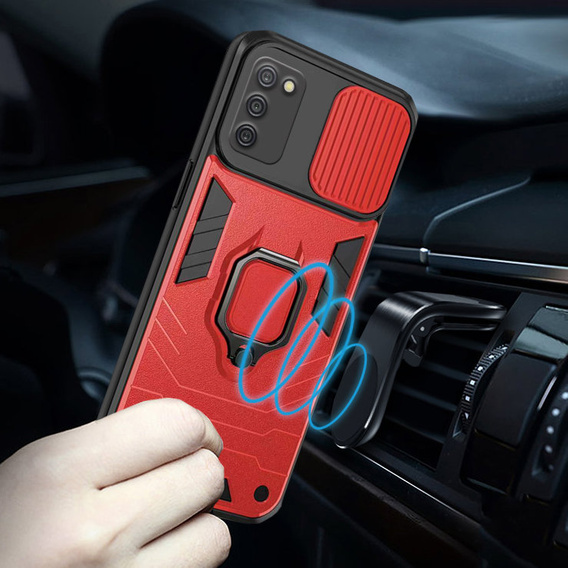 Telefontok a Samsung Galaxy A03s, KickStand Camera Lens, kék