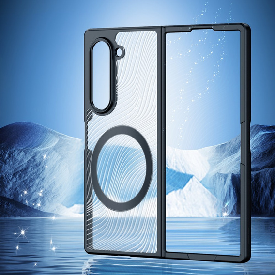 DuxDucis tok Samsung Galaxy Z Fold6 5G, Aimo Case, MagSafe, átlátszó / fekete