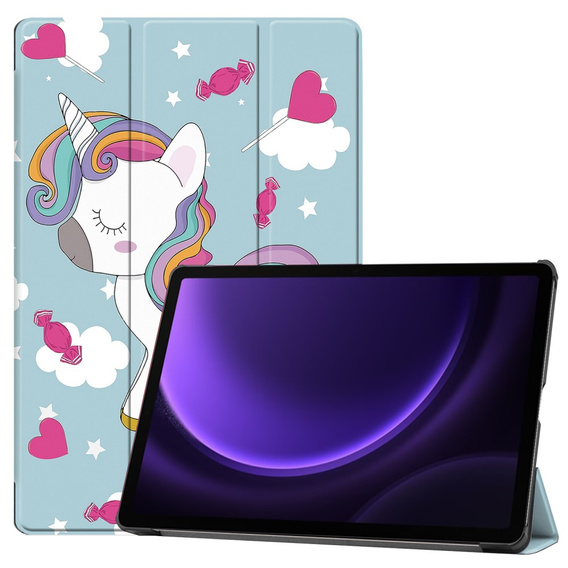 Tok Samsung Galaxy Tab S10 Lite / S10 FE / S9 FE, pánttal, unicorn