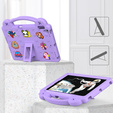 Gyermek tok iPad 10.2" 2021/2020/2019 (9/8/7 gen.) / Air 10.5" 2019 (3 gen.), Cute Patterns, állvánnyal, lila