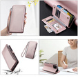 Pattintható tok a Xiaomi Redmi 14C / Xiaomi Poco C75, Wallet Zipper Pocket, rózsaszín
