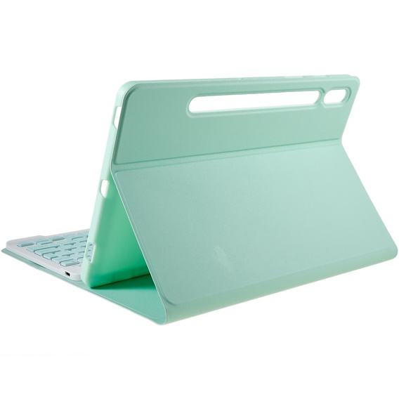 Tok + billentyűzet Samsung Galaxy Tab S7 T870/T875 / S8, Pen Slot, zöld