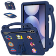 Gyermek tok Samsung Galaxy Tab S10+ Plus, Cute Patterns, állvánnyal, sötétkék