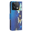 Pattintható tok a Xiaomi Redmi Note 13 5G, Wallet, Butterflies kék