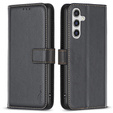 Pattintható tok a Samsung Galaxy A55 5G,BINFEN Wallet, fekete
