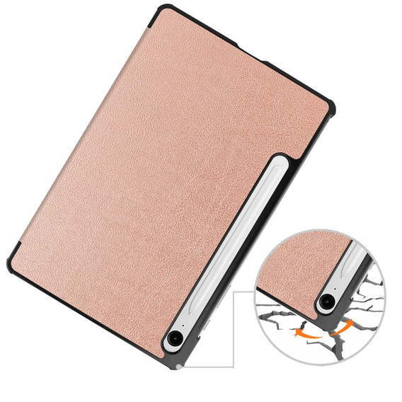 tok Samsung Galaxy Tab S9 FE-hoz, háromrétegű, rózsaszín rose gold