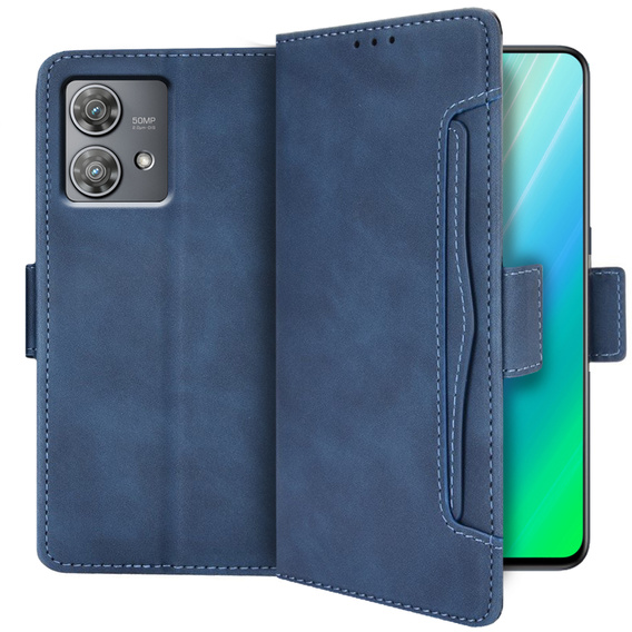 Pattintható tok a Motorola Edge 40 Neo, Card Slot, kék