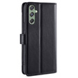 Pattintható tok a Samsung Galaxy M34, Wallet Zipper Pocket, fekete