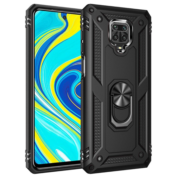 Páncélozott telefontok a Xiaomi Redmi Note 9S / 9 Pro, Nox Case Ring, fekete
