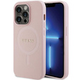 GUESS Telefontok a iPhone 14 Pro, Saffiano MagSafe, rózsaszín