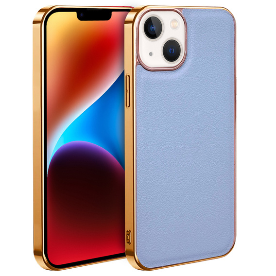 Telefontok a iPhone 14 Plus, Cowhide Leather, kék