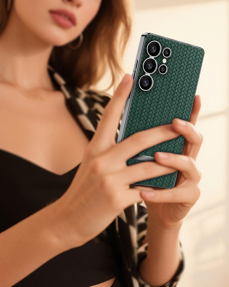 Telefontok a Samsung Galaxy S25 Ultra, GKK Woven Leather, zöld