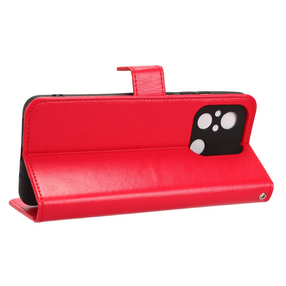 Pattintható tok a Xiaomi Redmi 12C, Crazy Horse Wallet, piros