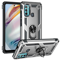 Páncélozott telefontok a Motorola Moto G60, Nox Case Ring, ezüst