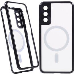 Magnetic Dual Glass MagSafe tok Samsung Galaxy S21, fekete