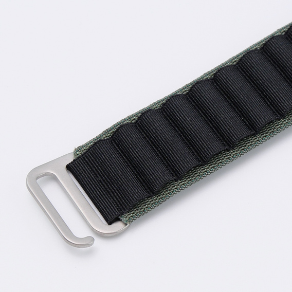 Nylon szíj Apple Watch 1/2/3/4/4/5/6/7/8/SE/ULTRA 42/44/45/45/49mm, zöld  / fekete