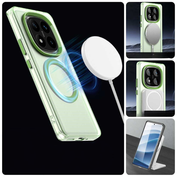 Tok a Xiaomi Redmi Note 14 Pro 5G / Poco X7 5G, Fusion Hybrid, MagSafe-hoz, zöld