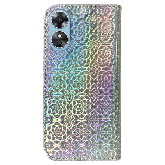 Pattintható tok a Oppo A17, Wallet mandala, szürke